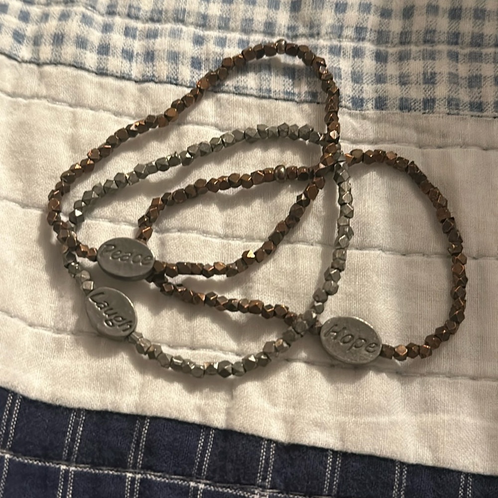 Stretchable Stackable Bracelets. 1- Laugh 2- Hope… - image 1